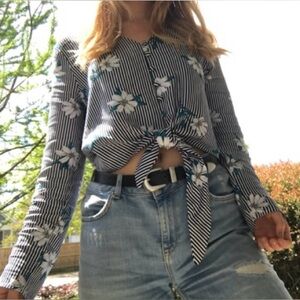 LAST CHANCE Floral Stripe Blouse